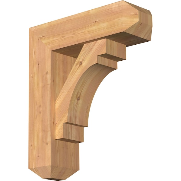 Ekena Millwork Merced Craftsman Smooth Bracket w/ Offset Brace, Western Red Cedar, 7 1/2"W x 24"D x 28"H BKT0806X24X28MRC04SWR - main